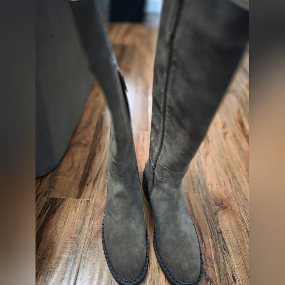 Dolce Vita Olive Suede Tall Pull-On Riding Boots